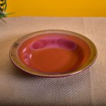 KunhaR Ceramic Deep Pasta Plate Soup Plate, Meggie Plate, Salad Plate, 2 Pieces, (7 Inch), Brownish Red