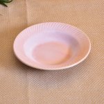 KunhaR Ceramic Deep Pasta Plate Soup Plate, Meggie Plate, Salad Plate, 2 Pieces, (7 Inch), Light Periwinkle