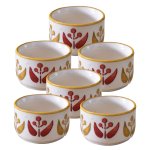 Kunhar Ceramic Sauce Holder, Chutney Holder, Dip Bowls & Pickle Bowls, 56 Ml, 6 Pieces, Off White