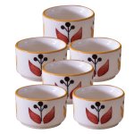 Kunhar Ceramic Sauce Holder, Chutney Holder, Dip Bowls & Pickle Bowls, 56 Ml, 6 Pieces, White Yellow