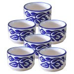 Kunhar Ceramic Sauce Holder, Chutney Holder, Dip Bowls & Pickle Bowls, 56 Ml, 6 Pieces, Blue