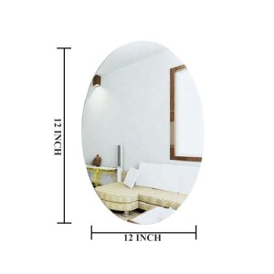 KunhaR Frameless Oval Wall Mirror, 12 X 16 Inch 