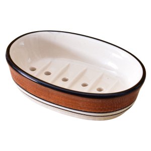 KunhaR Ceramic Soap Dish Holder, Ceramic Soap Dish Tray Holder, Mule Fawn