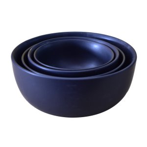 KunhaR Ceramic Mixing Bowls - 1500 Ml, 800 Ml, 600 Ml and 400 Ml, 4 Pieces, Black Matte