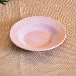 KunhaR Ceramic Deep Pasta Plate Soup Plate, Meggie Plate, Salad Plate, 2 Pieces, (7 Inch), Light Periwinkle