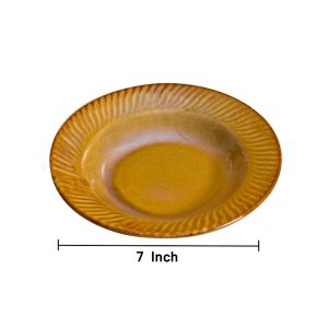 KunhaR Ceramic Deep Pasta Plate Soup Plate, Meggie Plate, Salad Plate, 2 Pieces, (7 Inch), Light Periwinkle