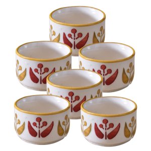 Kunhar Ceramic Sauce Holder, Chutney Holder, Dip Bowls & Pickle Bowls, 56 Ml, 6 Pieces, Off White